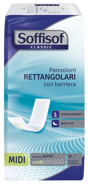 SOFFISOF CLASSIC PANNOLONE RETTENGOLARE CON BARRIERA 30 PEZZI - Farmacia Nuova Dr.ssa Gabriella Catellani