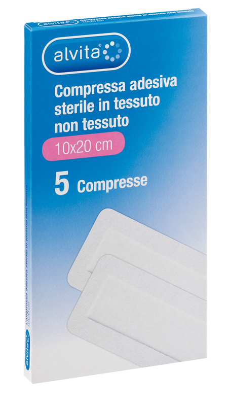 ALVITA GARZA COMPRESSA AUTOADESIVA IN TNT 10X20CM 5 PEZZI - Farmacia Nuova Dr.ssa Gabriella Catellani