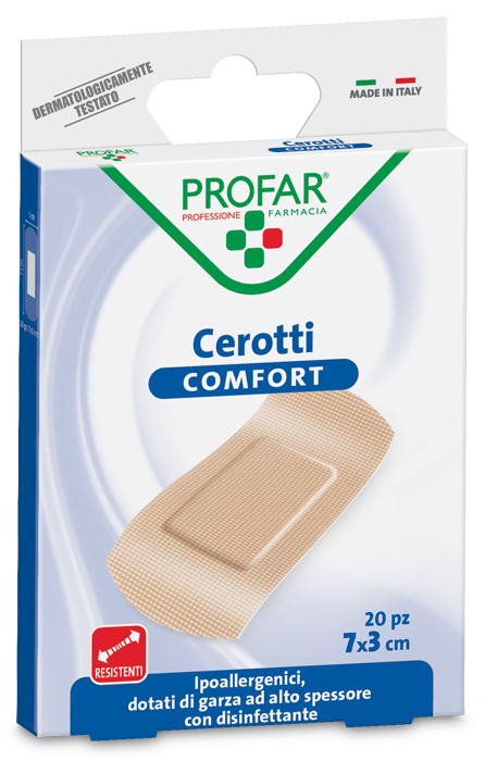 CEROTTO COMFORT GRANDE 7X3 CM 20 PEZZI PROFAR - Farmacia Nuova Dr.ssa Gabriella Catellani