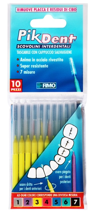 PIKDENT STUZZICOLINO 3 GIALLO 10 PEZZI - Farmacia Nuova Dr.ssa Gabriella Catellani