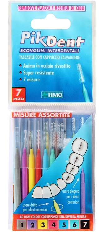 PIKDENT STUZZICOLINO 1 BUSTINA CON 7 MISURE ASSORTITE - Farmacia Nuova Dr.ssa Gabriella Catellani