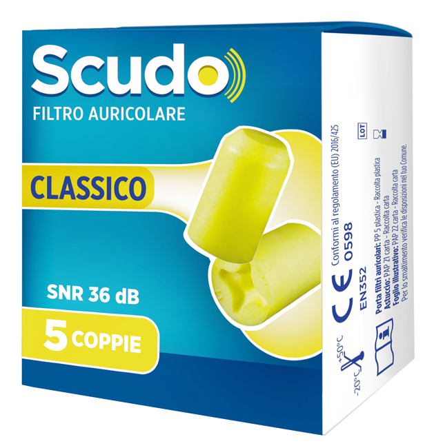 SCUDO FILTRO AURICOLARE CLASSICO SNR 36 DB 7-12MM 5 PAIA - Farmacia Nuova Dr.ssa Gabriella Catellani