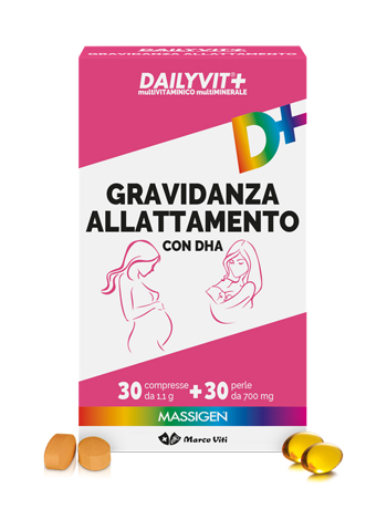 MASSIGEN GRAVIDANZA ALLATTAMENTO CON ACIDO FOLICO MULTIVITAMINICO E MULTIMINERALE 30 COMPRESSE RIVESTITE DA 1,1 G + 30 PERLE DA 700 MG - Farmacia Nuova Dr.ssa Gabriella Catellani