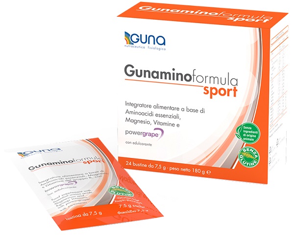 GUNAMINOFORMULA SPORT 24 BUSTE 180 G - Farmacia Nuova Dr.ssa Gabriella Catellani