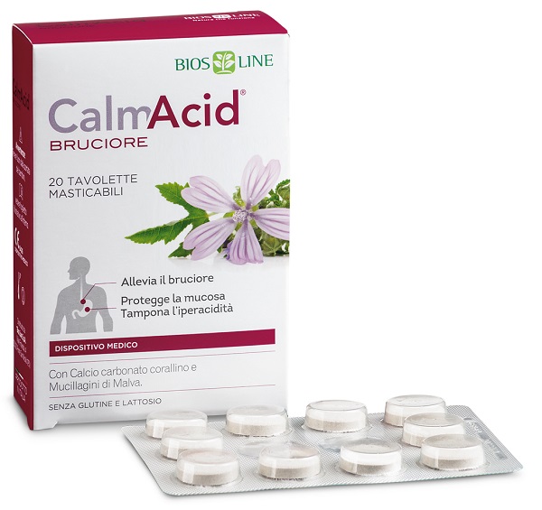 BIOSLINE CALMACID BRUCIORE 20 TAVOLETTE MASTICABILI - Farmacia Nuova Dr.ssa Gabriella Catellani