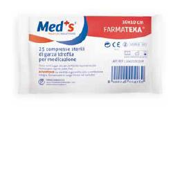 GARZA COMPRESSA IDROFILA MEDS FARMATEXA 12/8 10X10CM 25 PEZZI - Farmacia Nuova Dr.ssa Gabriella Catellani