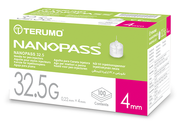 AGO PER PENNA DA INSULINA NANOPASS 32,5 GAUGE LUNGHEZZA 4 MM 100 PEZZI - Farmacia Nuova Dr.ssa Gabriella Catellani