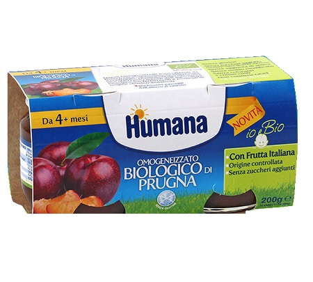 HUMANA OMOGENEIZZATO PRUGNA BIO 2 VASETTI 100 G - Farmacia Nuova Dr.ssa Gabriella Catellani