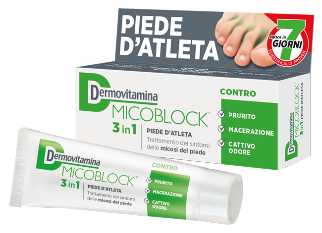DERMOVITAMINA MICOBLOCK 3 IN 1 PIEDE D'ATLETA 30 ML - Farmacia Nuova Dr.ssa Gabriella Catellani