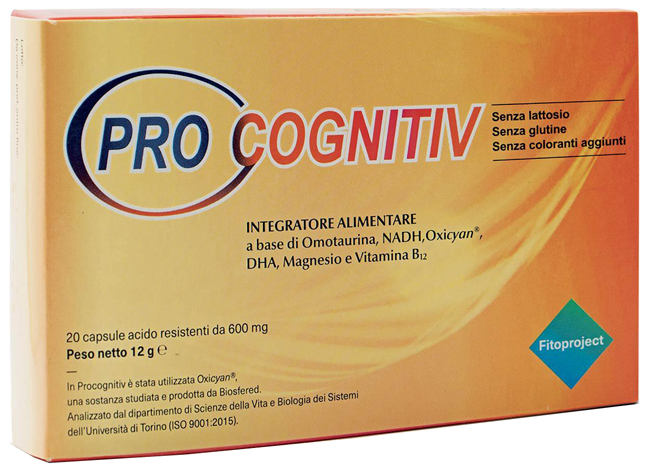 PROCOGNITIV 20 CAPSULE ACIDO RESISTENTI VEGETALI DA 600 MG - Farmacia Nuova Dr.ssa Gabriella Catellani