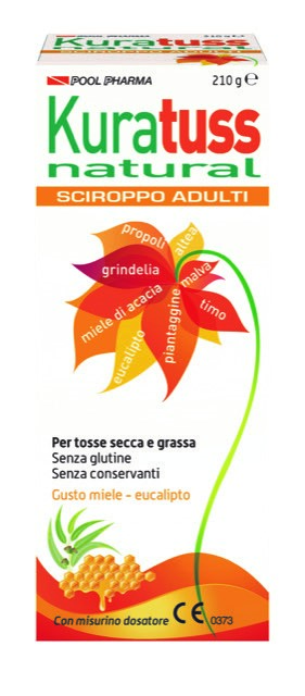 KURATUSS NATURAL SCIROPPO ADULTI PER TOSSE SECCA E GRASSA CON MISURINO DOSATORE GUSTO MIELE EUCALIPTO 210 G - Farmacia Nuova Dr.ssa Gabriella Catellani