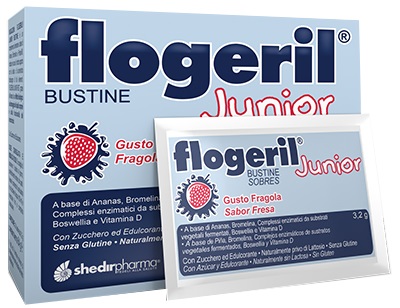 FLOGERIL JUNIOR FRAGOLA 20 BUSTINE - Farmacia Nuova Dr.ssa Gabriella Catellani