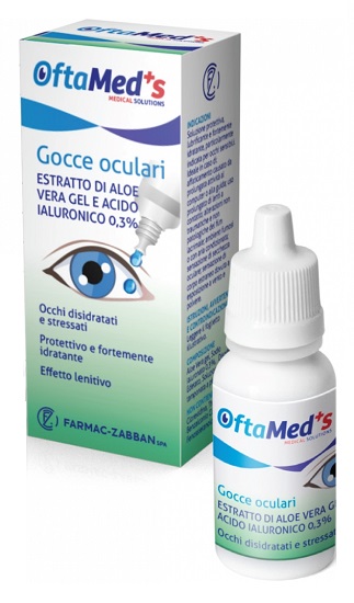 OFTAMED'S GOCCE OCULARI OCCHI DISIDRATATI E STRESSATI ESTRATTO ALOE VERA GEL E ACIDO IALURONICO 0,3% 10 ML - Farmacia Nuova Dr.ssa Gabriella Catellani