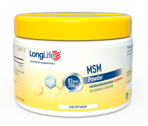 LONGLIFE MSM POWDER 250 G - Farmacia Nuova Dr.ssa Gabriella Catellani