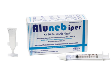 ALUNEB KIT SOLUZIONE IPERTONICA 3% 20 FLACONCINI + MAD NASAL ATOMIZZATORE - Farmacia Nuova Dr.ssa Gabriella Catellani