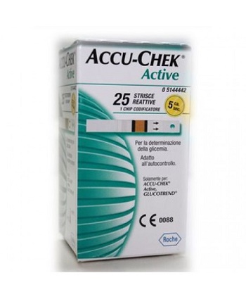 STRISCE MISURAZIONE GLICEMIA ACCU-CHEK ACTIVE STRIPS 25 PEZZI INF RETAIL - Farmacia Nuova Dr.ssa Gabriella Catellani