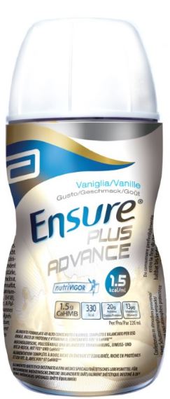 ENSURE PLUS ADVANCE VANIGLIA 4 BOTTIGLIE DA 220 ML - Farmacia Nuova Dr.ssa Gabriella Catellani