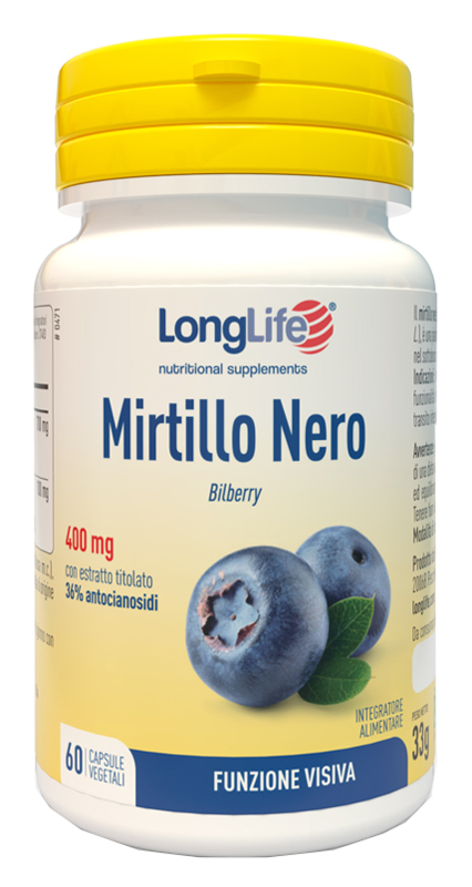 LONGLIFE MIRTILLO NERO 60 CAPSULE VEGETALI - Farmacia Nuova Dr.ssa Gabriella Catellani