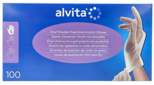 GUANTI DA ISPEZIONE ALVITA IN VINILE SENZA TALCO S 100 PEZZI - Farmacia Nuova Dr.ssa Gabriella Catellani