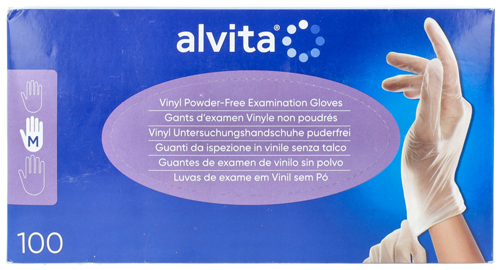 GUANTI DA ISPEZIONE ALVITA IN VINILE SENZA TALCO M 100 PEZZI - Farmacia Nuova Dr.ssa Gabriella Catellani