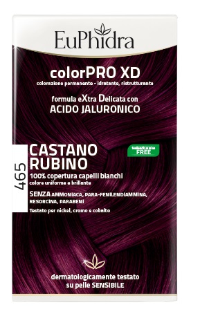 EUPHIDRA COLORPRO XD 465 CAST RUBINO GEL COLORANTE CAPELLI IN FLACONE + ATTIVANTE + BALSAMO + GUANTI - Farmacia Nuova Dr.ssa Gabriella Catellani