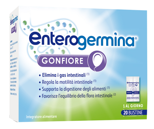 ENTEROGERMINA GONFIORE 20 BUSTINE BIPARTITE - Farmacia Nuova Dr.ssa Gabriella Catellani