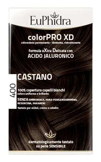EUPHIDRA COLORPRO XD 400 CASTANO GEL COLORANTE CAPELLI IN FLACONE + ATTIVANTE + BALSAMO + GUANTI - Farmacia Nuova Dr.ssa Gabriella Catellani