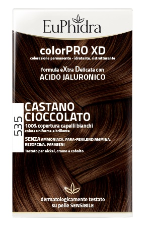 EUPHIDRA COLORPRO XD 535 CASTANO CIOCCOLATO GEL COLORANTE CAPELLI IN FLACONE + ATTIVANTE + BALSAMO + GUANTI - Farmacia Nuova Dr.ssa Gabriella Catellani