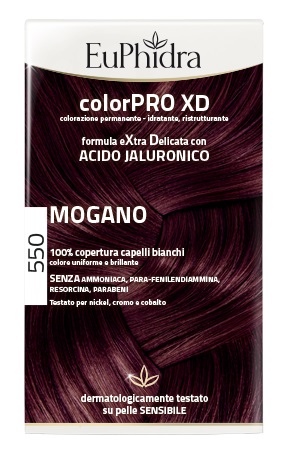 EUPHIDRA COLORPRO XD 550 MOGANO GEL COLORANTE CAPELLI IN FLACONE + ATTIVANTE + BALSAMO + GUANTI - Farmacia Nuova Dr.ssa Gabriella Catellani