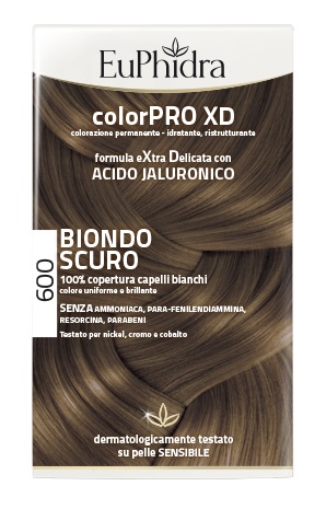 EUPHIDRA COLORPRO XD 600 BIONDO SCURO GEL COLORANTE CAPELLI IN FLACONE + ATTIVANTE + BALSAMO + GUANTI - Farmacia Nuova Dr.ssa Gabriella Catellani