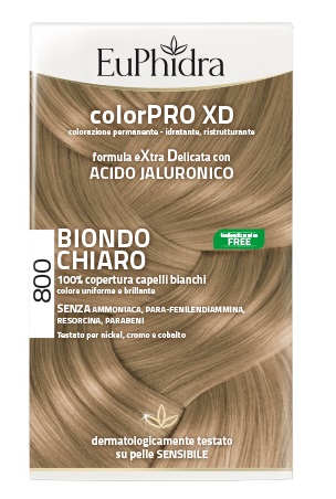EUPHIDRA COLORPRO XD 800 BIONDO CHIARO GEL COLORANTE CAPELLI IN FLACONE + ATTIVANTE + BALSAMO + GUANTI - Farmacia Nuova Dr.ssa Gabriella Catellani