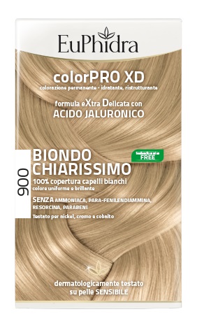 EUPHIDRA COLORPRO XD 900 BIONDO CHIARISSIMO GEL COLORANTE CAPELLI IN FLACONE + ATTIVANTE + BALSAMO + GUANTI - Farmacia Nuova Dr.ssa Gabriella Catellani