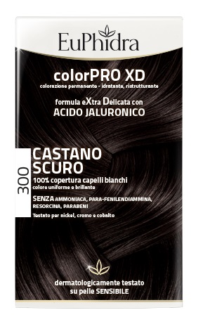 EUPHIDRA COLORPRO XD 300 CASTANO SCURO GEL COLORANTE CAPELLI IN FLACONE + ATTIVANTE + BALSAMO + GUANTI - Farmacia Nuova Dr.ssa Gabriella Catellani