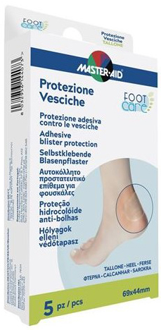 IDROCOLLOIDE MASTER-AID FOOTCARE VESCICHE TALLONE 69X44 MM 5 PEZZI A1 - Farmacia Nuova Dr.ssa Gabriella Catellani