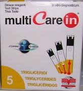 TEST TRIGLICERIDI MULTICARE IN STRISCE CON ASPIRAZIONE CAPIILLARE 5 PEZZI - Farmacia Nuova Dr.ssa Gabriella Catellani