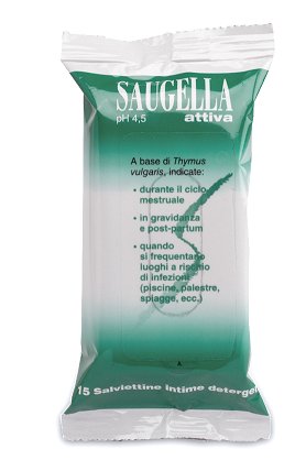 SAUGELLA ATTIVA SALVIETTINE 15 BUSTINE - Farmacia Nuova Dr.ssa Gabriella Catellani