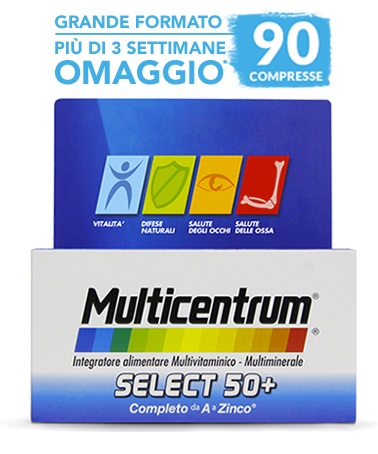 MULTICENTRUM SELECT 50+ 90 COMPRESSE - Farmacia Nuova Dr.ssa Gabriella Catellani