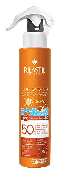 RILASTIL SUN SYSTEM BABY PPT SPF 50+ EMULSIONE SPRAY 200 ML - Farmacia Nuova Dr.ssa Gabriella Catellani