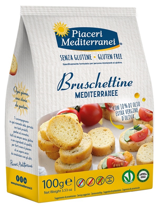 PIACERI MEDITERRANEI BRUSCHETTINE 100 G - Farmacia Nuova Dr.ssa Gabriella Catellani
