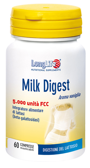 LONGLIFE MILK DIGEST 60 COMPRESSE MASTICABILI - Farmacia Nuova Dr.ssa Gabriella Catellani