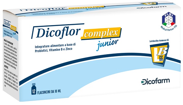 DICOFLOR COMPLEX JUNIOR 12 FLACONI DA 10 ML - Farmacia Nuova Dr.ssa Gabriella Catellani