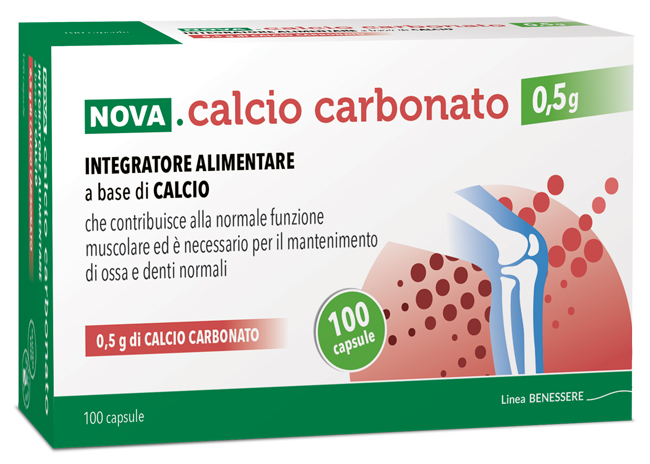 NOVA CALCIO CARBONATO 0,5 G 100 CAPSULE - Farmacia Nuova Dr.ssa Gabriella Catellani