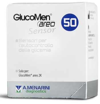 STRISCE MISURAZIONE GLICEMIA GLUCOMEN AREO SENSOR 50 PEZZI - Farmacia Nuova Dr.ssa Gabriella Catellani