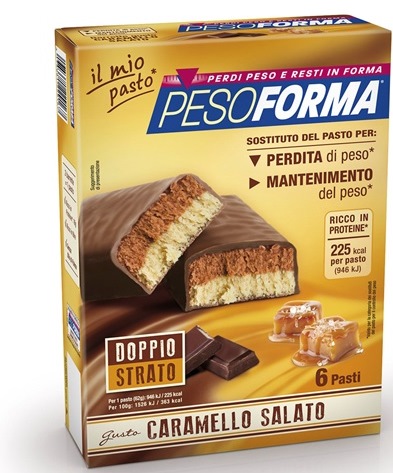 PESOFORMA BARRETTA AL CARAMELLO SALATO 12 PEZZI DA 31 G - Farmacia Nuova Dr.ssa Gabriella Catellani