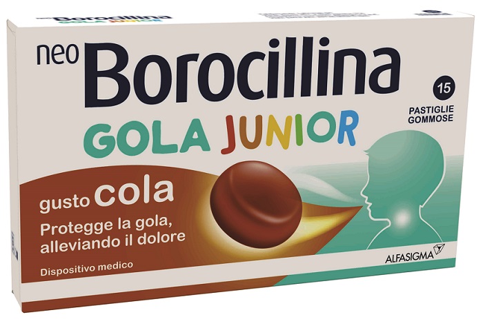 NEOBOROCILLINA GOLA JUNIOR 15 PASTIGLIE GUSTO COLA - Farmacia Nuova Dr.ssa Gabriella Catellani