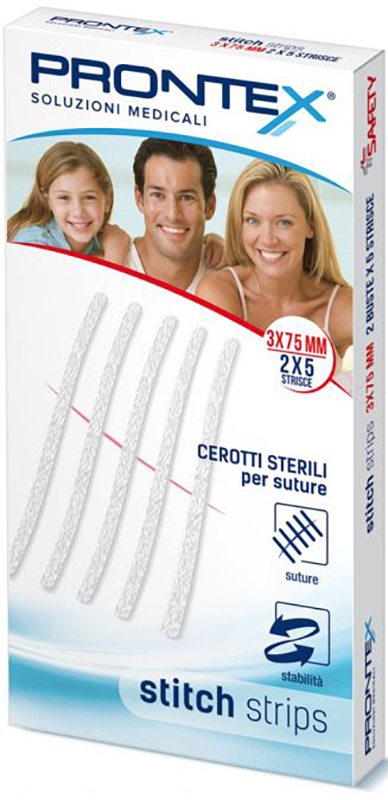 PRONTEX STITCH STRIPS 3X75 10 PEZZI - Farmacia Nuova Dr.ssa Gabriella Catellani