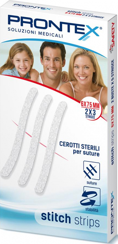 PRONTEX STITCH STRIPS 6X75 10 PEZZI - Farmacia Nuova Dr.ssa Gabriella Catellani