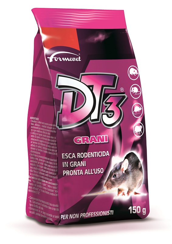 DT3 GRANI ESCA RODENTICIDA PRONTA ALL'USO BUSTA 150 G USO NON PROFESSIONALE - Farmacia Nuova Dr.ssa Gabriella Catellani