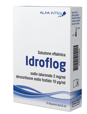 SOLUZIONE OFTALMICA IDROFLOG A BASE DI IALURONATO DI SODIO E IDROCORTISONE SODIO FOSFATO 15 FLACONCINI DA 0,5 ML - Farmacia Nuova Dr.ssa Gabriella Catellani