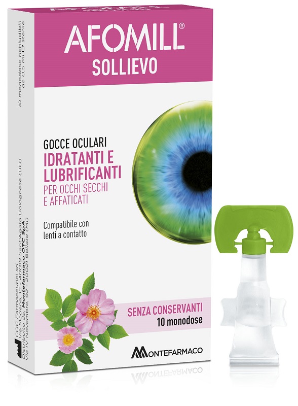 AFOMILL SOLLIEVO GOCCE OCULARI OCCHI 10 FIALE DA 0,5 ML - Farmacia Nuova Dr.ssa Gabriella Catellani